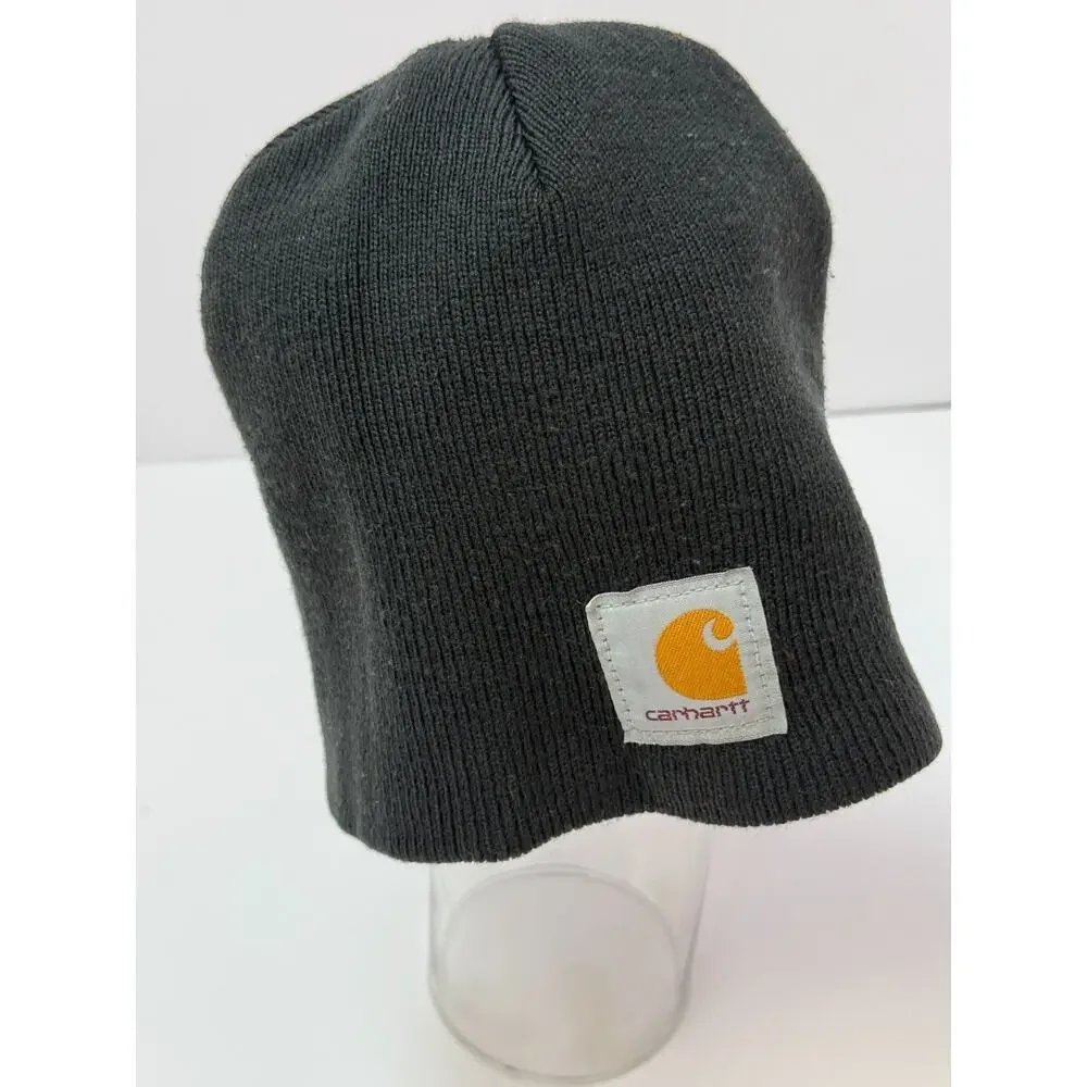 Workwear Streetwear Beanie Carhartt Logo Patch Knit Hat Gray Unisex Winter Cap
